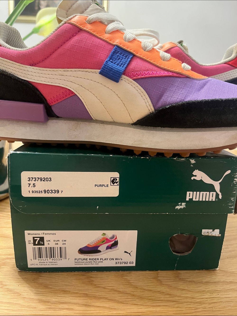 Puma Future Rider Play On Women's Sneakers in Purple, Pink & Orange